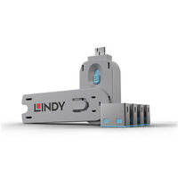 P-40452 | Lindy USB Port Schloss 4 Stueck mit Schlüssel Code BLAU - Kabel | 40452 | Elektro & Installation