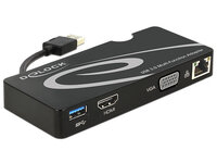 P-62461 | Delock Adapter - USB 3.0 - HDMI/VGA + Gigabit...