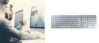 GRATISVERSAND | P-JK-1610DE-1 | Cherry KC 6000 SLIM für MAC Kabelgebundene Tastatur - Silber/ Weiß - USB (QWERTZ - DE) - Volle Größe (100%) - USB - QWERTZ - Silber | HAN: JK-1610DE-1 | Eingabegeräte | EAN: 4025112088698
