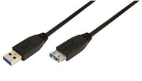 P-CU0041 | LogiLink 1m USB A - USB A 3.0 F/M - 1 m - USB A - USB A - USB 3.2 Gen 1 (3.1 Gen 1) - Männlich/Weiblich - Schwarz | CU0041 | Zubehör