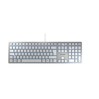 P-JK-1600DE-1 | Cherry KC 6000 SLIM Kabelgebundene Tastatur - Silber/ Weiß - USB (QWERTZ - DE) - Volle Größe (100%) - Kabelgebunden - USB - QWERTZ - Silber | JK-1600DE-1 | PC Komponenten