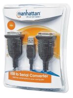 P-174947 | Manhattan USB auf Seriell-Konverter - Zum Anschluss von zwei seriellen Geräten an einen USB-Port - Prolific PL-2303RA-Chipsatz - 0,45 m - Schwarz - 0,45 m - USB A - DB9 - Männlich - Männlich | 174947 | Kabel / Adapter |