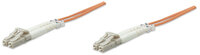 Intellinet Glasfaser LWL-Anschlusskabel - Duplex - Multimode - LC/LC - 62,5/125 µm - OM1 - 2 m - orange - 2 m - OM1 - LC - LC - Männlich/Männlich - Orange