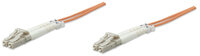 Intellinet Glasfaser LWL-Anschlusskabel - Duplex - Multimode - LC/LC - 62,5/125 µm - OM1 - 3 m - orange - 3 m - OM1 - LC - LC - Männlich/Männlich - Orange