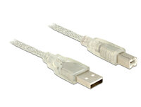 Delock 83896 - 5 m - USB A - USB B - USB 2.0 - Männlich/Männlich - Transparent