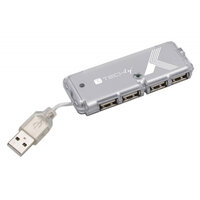 Techly 4-Port Mini USB2.0 Hub, silber