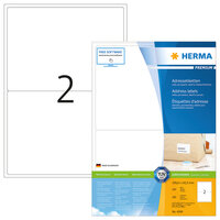 HERMA Adressetiketten Premium A4 199.6x143.5 mm weiß Papier matt 200 St. - Weiß - Selbstklebendes Druckeretikett - A4 - Papier - Laser/Inkjet - Dauerhaft
