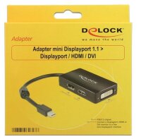 P-62623 | Delock DisplayPort-Adapter - Mini DisplayPort (M) bis DVI-D, HDMI Type A, DisplayPort (W) - 16 cm | Herst. Nr. 62623 | Kabel / Adapter | EAN: 4043619626236 |Gratisversand | Versandkostenfrei in Österrreich