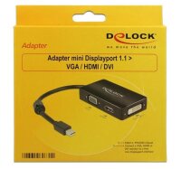 P-62631 | Delock DisplayPort-Adapter - Mini DisplayPort (M) bis HD-15, HDMI Type A, DisplayPort (W) - 16 cm | Herst. Nr. 62631 | Kabel / Adapter | EAN: 4043619626311 |Gratisversand | Versandkostenfrei in Österrreich