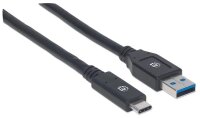 Manhattan USB 3.1 Typ C Gen1-Kabel - Typ C-Stecker auf Typ A-Stecker - 5 Gbit/s - 3 m - schwarz - 3 m - USB C - USB A - USB 3.2 Gen 1 (3.1 Gen 1) - 5000 Mbit/s - Schwarz
