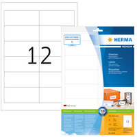 HERMA Etiketten Premium A4 97x42.3 mm weiß Papier matt 120 St. - Weiß - Selbstklebendes Druckeretikett - A4 - Papier - Laser/Inkjet - Dauerhaft