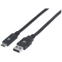 Manhattan USB 3.1 Typ C Gen1-Kabel - Typ C-Stecker auf Typ A-Stecker - 5 Gbit/s - 2 m - schwarz - 2 m - USB C - USB A - USB 3.2 Gen 1 (3.1 Gen 1) - 5000 Mbit/s - Schwarz