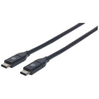 Manhattan USB 3.2 Typ C Gen 2-Kabel - Typ C-Stecker auf Typ C-Stecker - 10 Gbit/s - 3 A - 0,5 m - schwarz - 0,5 m - USB C - USB C - USB 3.2 Gen 2 (3.1 Gen 2) - 10000 Mbit/s - Schwarz