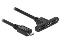 Delock 85245 - 0,25 m - Micro-USB B - Micro-USB B - USB 2.0 - Männlich/Weiblich - Schwarz