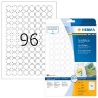 P-4386 | HERMA Ablösbare Etiketten A4 Ø 20 mm rund weiß Movables/ablösbar Papier matt 2400 St. - Weiß - Selbstklebendes Druckeretikett - A4 - Papier - Laser/Inkjet - Entfernbar | 4386 | Papier, Folien, Etiketten |