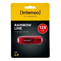 P-3502491 | Intenso Rainbow Line - 128 GB - USB Typ-A - 2.0 - 28 MB/s - Kappe - Rot - Transparent | Herst. Nr. 3502491 | Flash-Speicher | EAN: 4034303029976 |Gratisversand | Versandkostenfrei in Österrreich