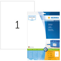HERMA Etiketten Premium A4 210x297 mm weiß Papier matt 10 St. - Weiß - Selbstklebendes Druckeretikett - A4 - Papier - Laser/Inkjet - Dauerhaft