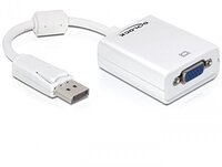 Delock 61766 - 0,125 m - VGA (D-Sub) - DisplayPort - Männlich - Weiblich - Weiß