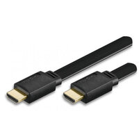 Techly HDMI High Speed mit Ethernet, Flachkabel, schwarz, 1 m