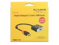 P-62734 | Delock Adapter Displayport 1.2 male > HDMI female 4K Active - Videokonverter - Parade PS176 | Herst. Nr. 62734 | Kabel / Adapter | EAN: 4043619627349 |Gratisversand | Versandkostenfrei in Österrreich