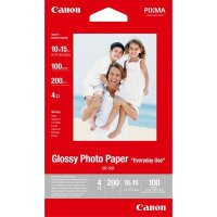 Canon GP-501 glänzendes Fotopapier 10x15 cm - 100 Blatt. Oberflächentyp: Glanz, Mediengewicht: 210 g/m², Blätter pro Packung: 100 Blätter. Breite: 100 mm, Höhe: 150 mm