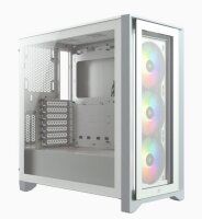 Corsair iCUE 4000X RGB - Midi Tower - PC - Kunststoff - Stahl - Gehärtetes Glas - Weiß - ATX - Gaming