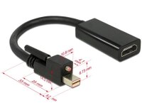 P-62640 | Delock Adapter mini Displayport 1.2 male with screw > HDMI female 4K Active black - Videokonverter - Parade PS171 | Herst. Nr. 62640 | Kabel / Adapter | EAN: 4043619626403 |Gratisversand | Versandkostenfrei in Österrreich