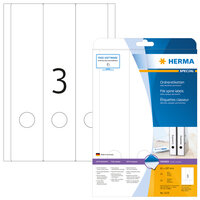 HERMA Ordneretiketten A4 61x297 mm weiß Papier matt blickdicht 75 St. - Weiß - Abgerundetes Rechteck - Dauerhaft - Papier - Matte - Laser/Inkjet