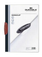 Durable Swingclip - Präsentationsmappe - A4 - Durchscheinend - Weiß - Rot - Porträt - 30 Blätter - Mittelschnalle