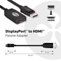 P-CAC-1001 | Club 3D DisplayPort auf HDMI passiver Adapter VESA zertifiziert | Herst. Nr. CAC-1001 | Kabel / Adapter | EAN: 8717249408444 |Gratisversand | Versandkostenfrei in Österrreich