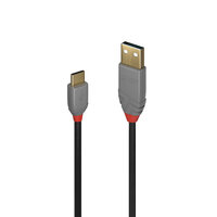 Lindy 36885 USB Kabel 0,5 m USB A USB C Männlich Schwarz - Grau