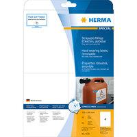 HERMA 4576 - Weiß - Entfernbar - A4 - -30 - 80 °C - 105 mm - 148 mm