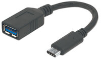 P-355285 | Manhattan SuperSpeed USB-C Anschlusskabel - USB 3.2 - Gen1 - Typ C-Stecker - Typ A-Buchse - 5 Gbit/s - 15 cm - IF-zertifiziert - schwarz - 0,15 m - USB C - USB A - USB 3.2 Gen 1 (3.1 Gen 1) - 5000 Mbit/s - Schwarz | 355285 | Zubehör