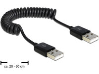 Delock 83239 - 0,6 m - USB A - USB A - USB 2.0 - Männlich/Männlich - Schwarz