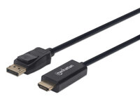 P-152679 | Manhattan 1080p DisplayPort auf HDMI-Kabel - DisplayPort-Stecker auf HDMI-Stecker - 1,8 m - schwarz - 1,8 m - DisplayPort - HDMI - Männlich - Männlich - Gerade | 152679 | Zubehör