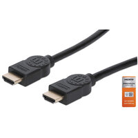 P-355360 | Manhattan Zertifiziertes Premium High Speed HDMI-Kabel mit Ethernet-Kanal - 4K@60Hz - HEC - ARC - 3D - 18 Gbit/s Bandbreite - HDMI-Stecker auf HDMI-Stecker - geschirmt - schwarz - 5 m - 5 m - HDMI Typ A (Standard) - HDMI Typ A (Standard) - 3D -