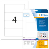HERMA Ordneretiketten A4 157x61 mm für A5-Ordner weiß Papier matt blickdicht 100 St. - Weiß - Selbstklebendes Druckeretikett - A5 - Papier - Laser/Inkjet - Dauerhaft