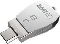P-ECMMD8GT252B | EMTEC T250B - 8 GB - USB Type-A / Micro-USB - 2.0 - Drehring - Edelstahl | ECMMD8GT252B | Verbrauchsmaterial