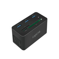 LogiLink UA0370 - Verkabelt - USB 3.2 Gen 1 (3.1 Gen 1) Type-C - 60 W - 10,100,1000 Mbit/s - Schwarz - CF - MicroSD (TransFlash) - SD