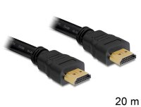 Delock 20m - HDMI - HDMI - 20 m - HDMI Typ A (Standard) - HDMI Typ A (Standard) - 4096 x 2160 Pixel - 10,2 Gbit/s - Schwarz