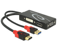 Delock 62959 - 0,135 m - HDMI + USB - DVI-I + VGA (D-Sub) - Männlich - Weiblich - 3840 x 2160 Pixel