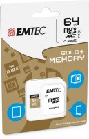 P-ECMSDM64GXC10GP | EMTEC Gold+ - Flash-Speicherkarte (...