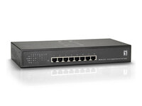 LevelOne 8-Port-Gigabit Ethernet-PoE-Switch - 61.6W - 802.3at PoE+ - 4 PoE-Ausgängen - Unmanaged - Gigabit Ethernet (10/100/1000) - Vollduplex - Power over Ethernet (PoE) - Rack-Einbau