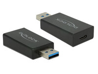 Delock USB-Adapter - 9-polig USB Typ A (M) bis 24-Pin-USB Typ C (M) ( USB 3.1 Gen2 ) - Schwarz