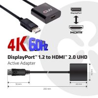 P-CAC-2070 | Club 3D DisplayPort 1.2 auf HDMI 2.0 UHD 4K 60Hz Aktiver Adapter | Herst. Nr. CAC-2070 | Kabel / Adapter | EAN: 8719214470975 |Gratisversand | Versandkostenfrei in Österrreich