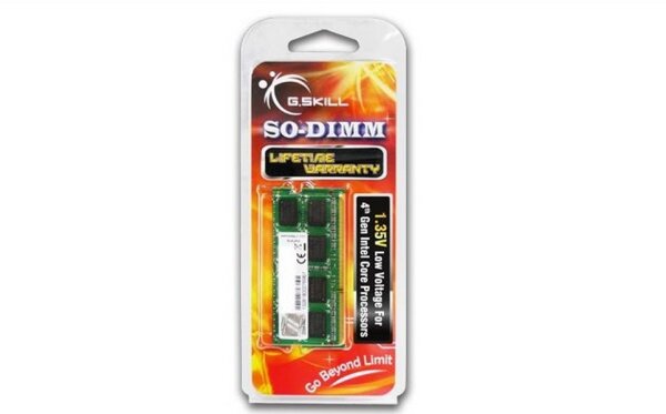 G.Skill 8GB DDR3-1600 - 8 GB - 1 x 8 GB - DDR3 - 1600 MHz - 204-pin SO-DIMM