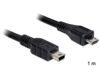P-83177 | Delock 1m USB2.0 microB/miniB - 1 m - Micro-USB B - Mini-USB B - USB 2.0 - Männlich/Männlich - Schwarz | 83177 | Zubehör