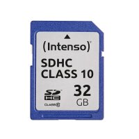Intenso SD Karte Class 10 - 32 GB - SDHC - Klasse 10 - 25 MB/s - Schockresistent - Temperaturbeständig - Röntgensicher - Schwarz