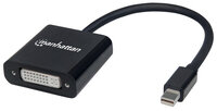 Manhattan Aktiver Mini-DisplayPort auf DVI-I-Adapter - Mini-DisplayPort-Stecker auf DVI-I Dual-Link-Buchse - 4K@30Hz - schwarz - Polybagverpackung - 0,195 m - Mini DisplayPort - DVI-I - Männlich - Weiblich - Gerade