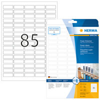HERMA Etiketten A4 37x13 mm weiß extrem stark haftend Papier matt 2125 St. - Weiß - Selbstklebendes Druckeretikett - A4 - Papier - Laser/Inkjet - Dauerhaft
